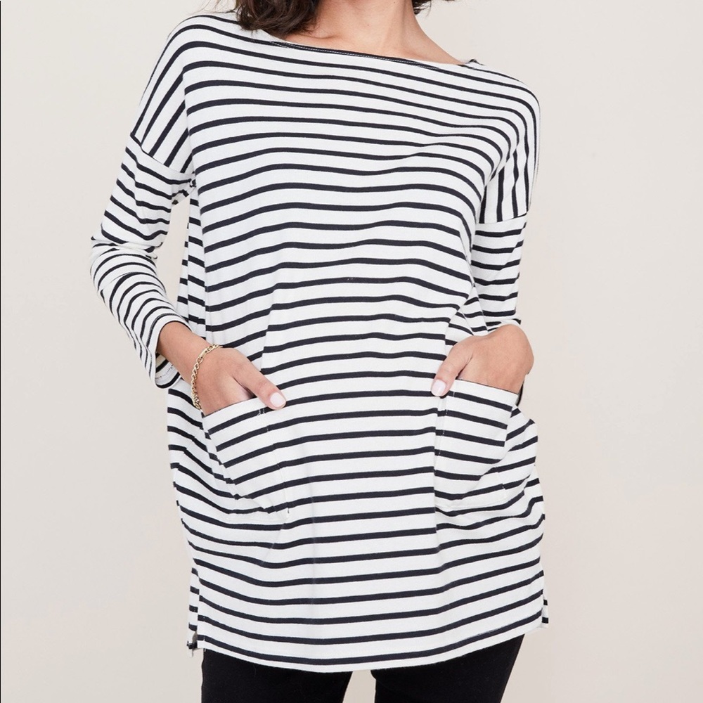 Hatch bateau striped maternity top